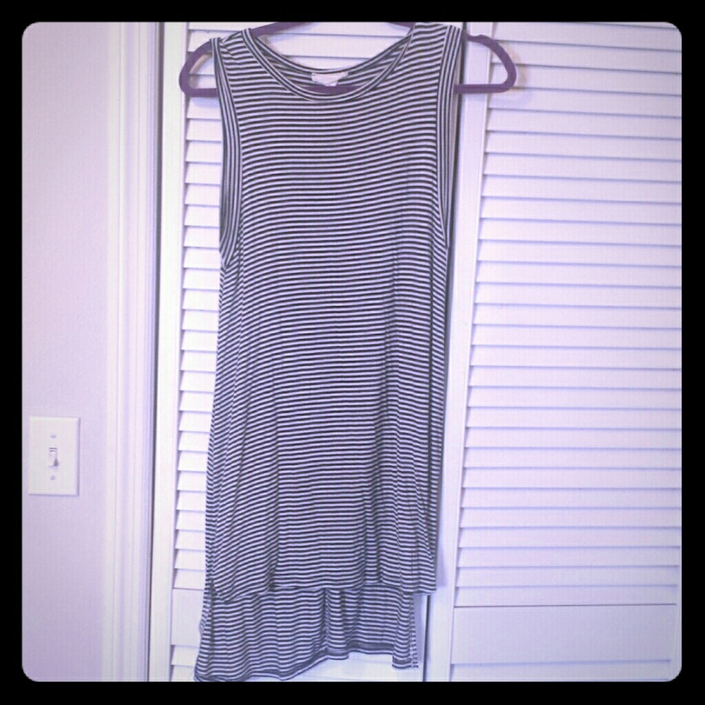 Striped Cotton High-low dress
